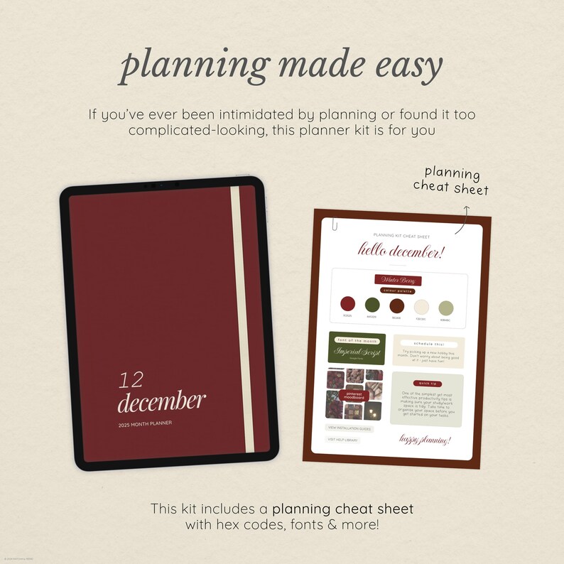 December 2025 Digital Planner for Goodnotes: Hyperlinked, Christmas Themed Stickers Included (PDF & PNG Download) image 7