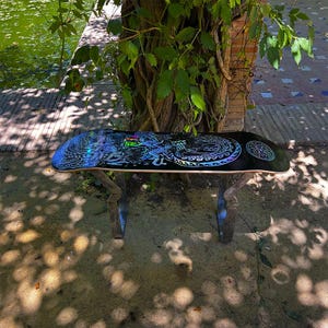 Skateboard, Arte de Skateboard, Decoración, Banqueta, Mesa auxiliar, Regalo, Decoración de Skate, Dormitorio, Mueble de Skateboard, Skater.