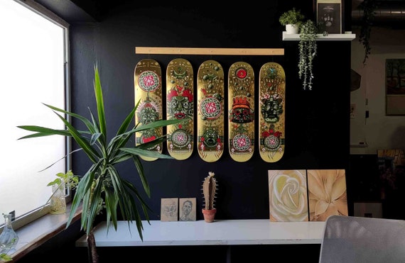 skateboard, skateboards art, Decor, Skateboard wall art, Gift, skateboard deck art, skateboard poster, Urban Decoration, Aesthetic, Gold