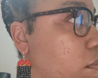 Pendientes colgantes de silla plegable con brillantes