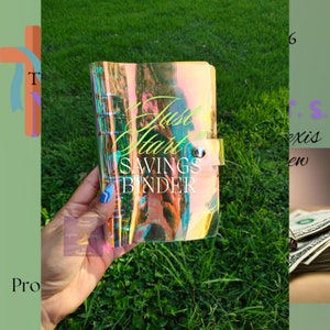 Just Start- Holographic Personal size Savings Binder with cash envelopes| 6 Rings| Customizable