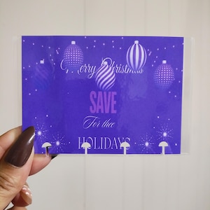 Countdown to Christmas clear Custom Laminated Envelope for Cash Stuffing| Happy Planner| Savings Binder| Reusable| HP Micro, HP Mini