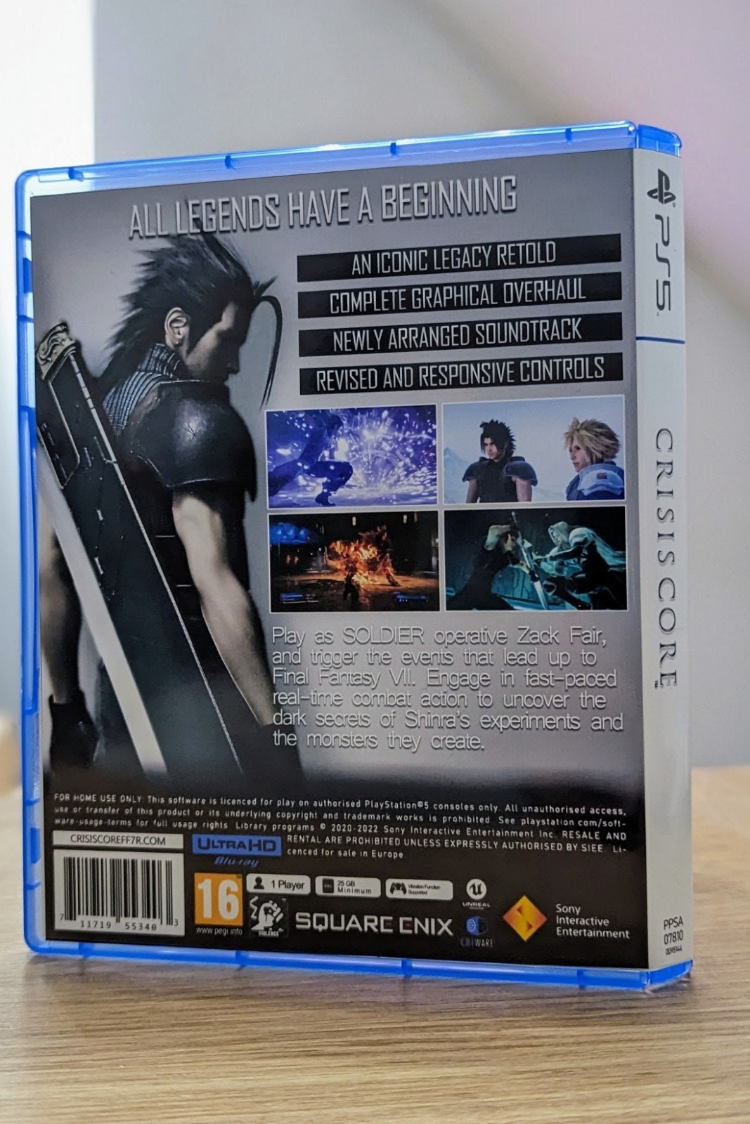 Custom Crisis Core Final Fantasy VII Reunion Box Art for PS5
