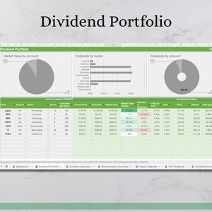Best Dividend Tracker - 30 Positions - Color Coded - Google Sheets - Etsy