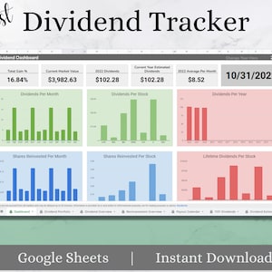 Beste dividendtracker - 100 posities - Kleurgecodeerd - Google Spreadsheets