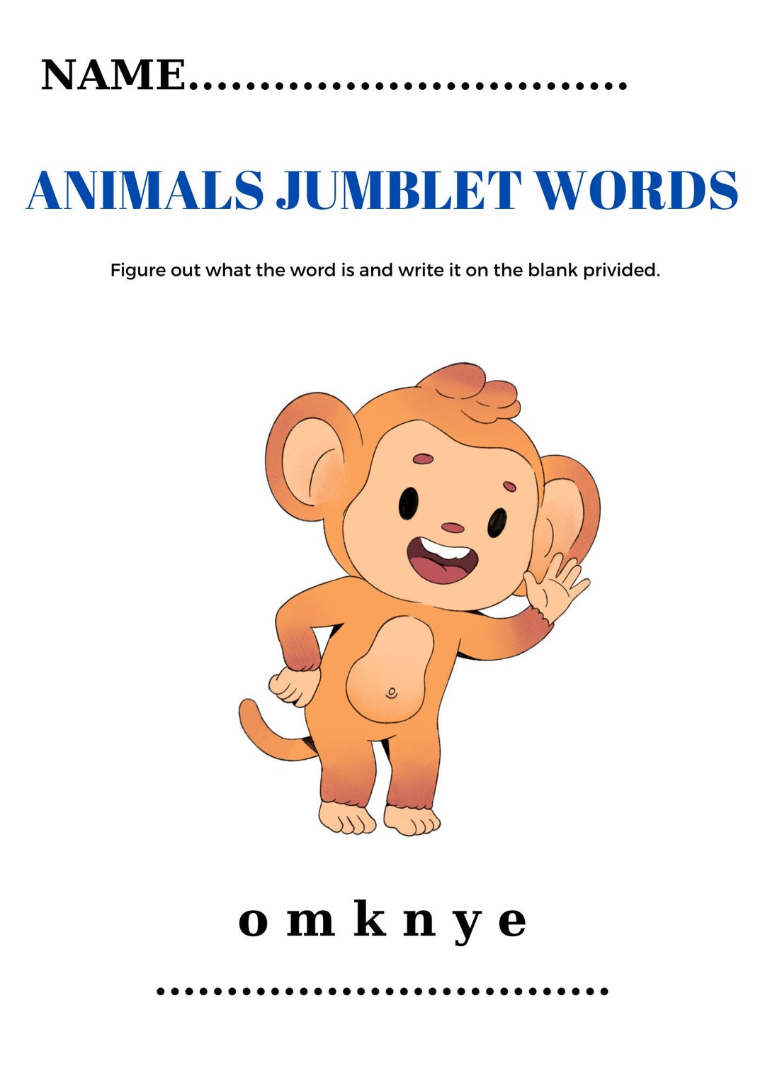 Colorful Illustrative Jumbled Words Worksheets Etsy