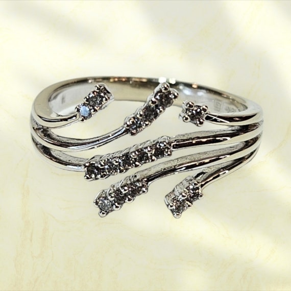 18k White Gold Diamond Fashion Ring - image 1