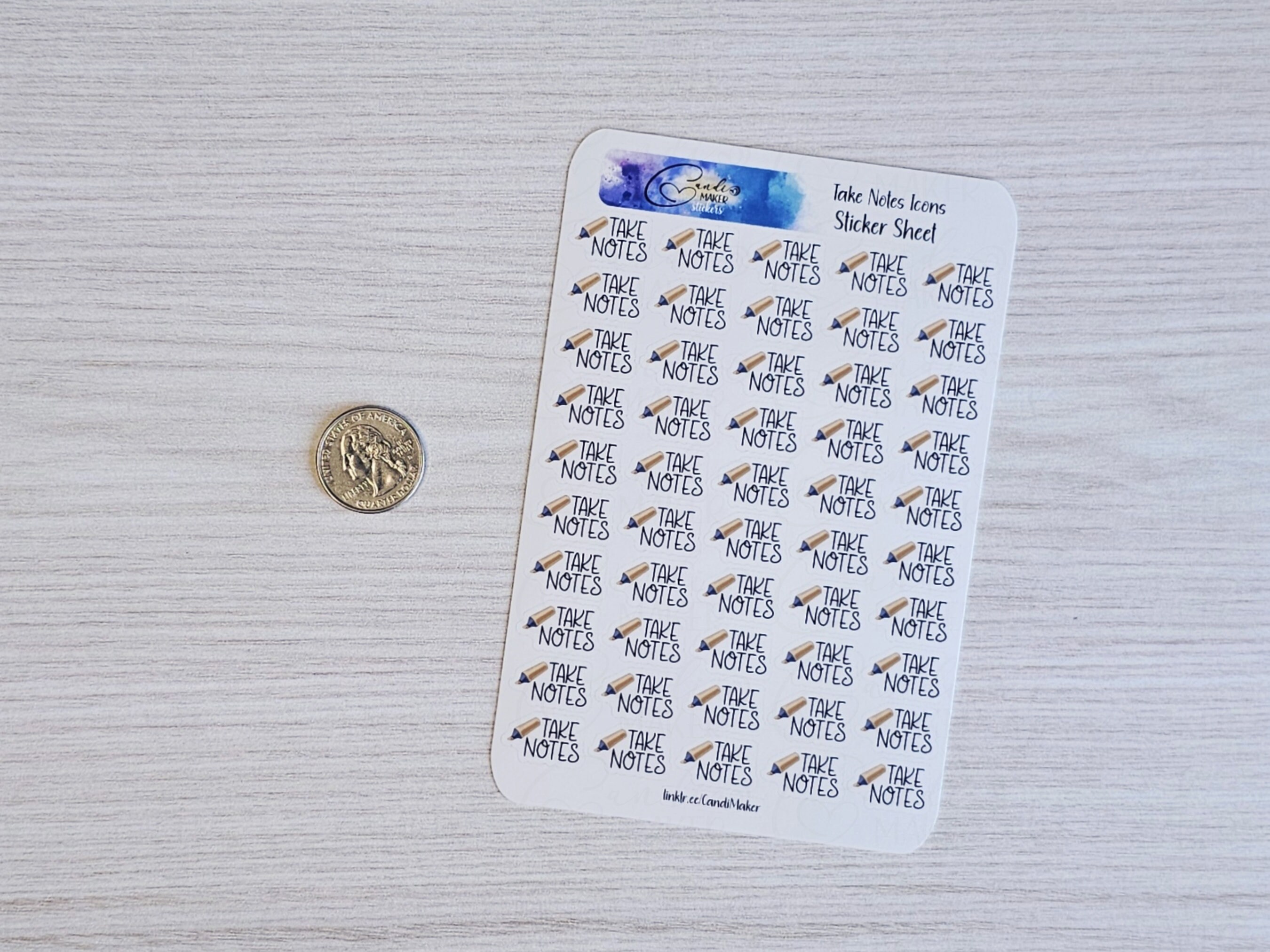 Take Notes School Planner Sticker Sheet | 4"x6" Kiss-cut Matte Vinyl ...
