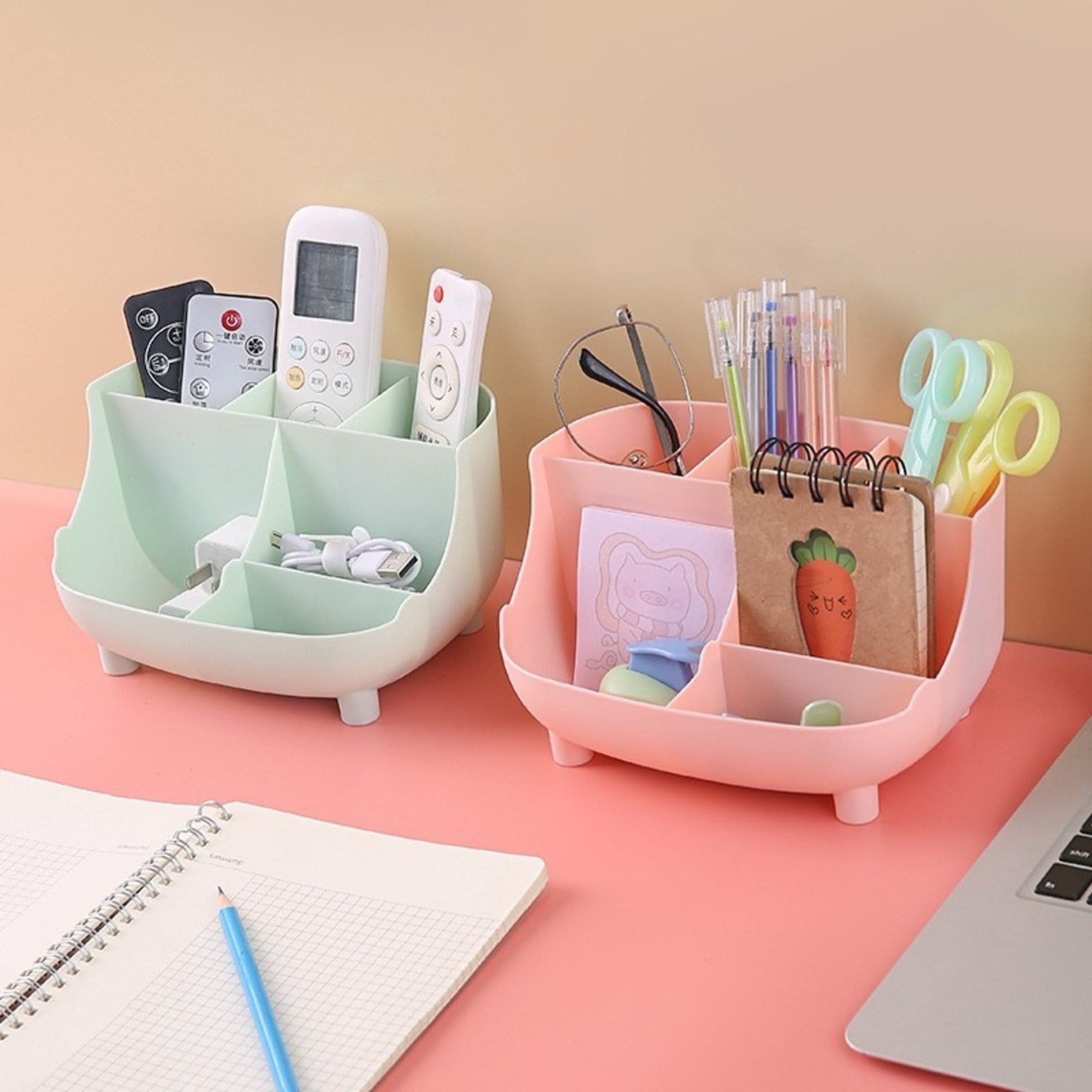 Cute Desk Organizer Set Rose Gold Accessories Pink Desktop Office