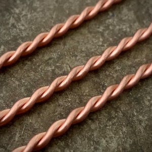 Twisted Copper 12ga Wire 3pcs 12&quot; Strait
