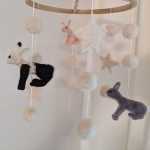 Needlefelted Bunny Baby Mobile