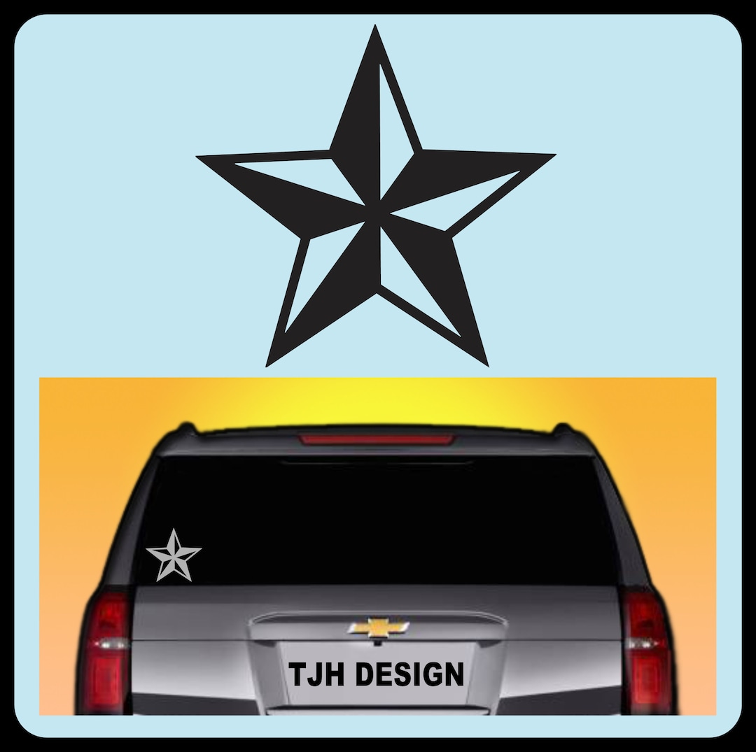 Nautical Star Vinyl Decal, Car Decal, Sticker, 21 Colors, Always FREE ...