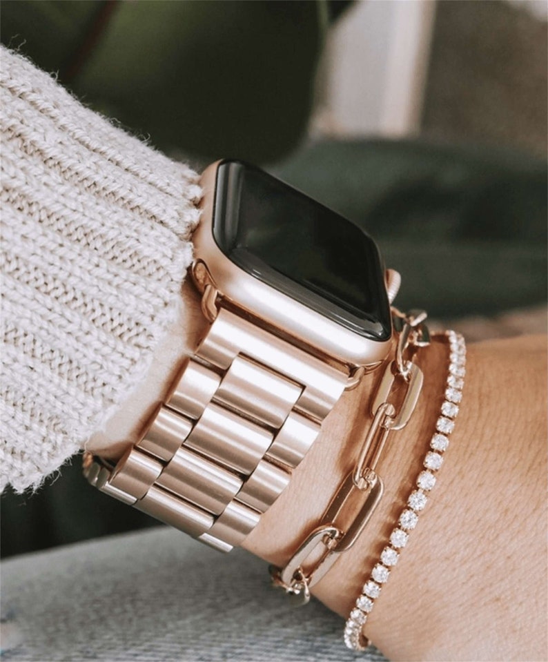 Rose Gold Apple Watch Band Series 8/7/6/5/4/3/SE for Iwatch Etsy UK