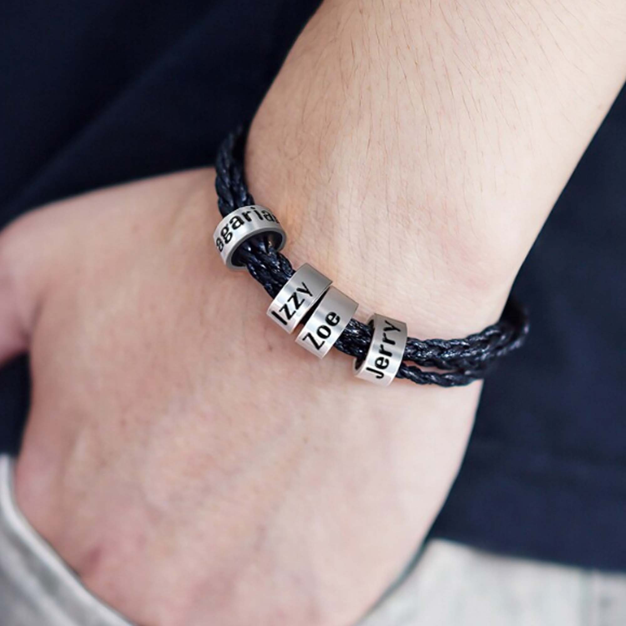 Personalized Leather Braceletcustom Men Braceletpersonalized Etsy UK