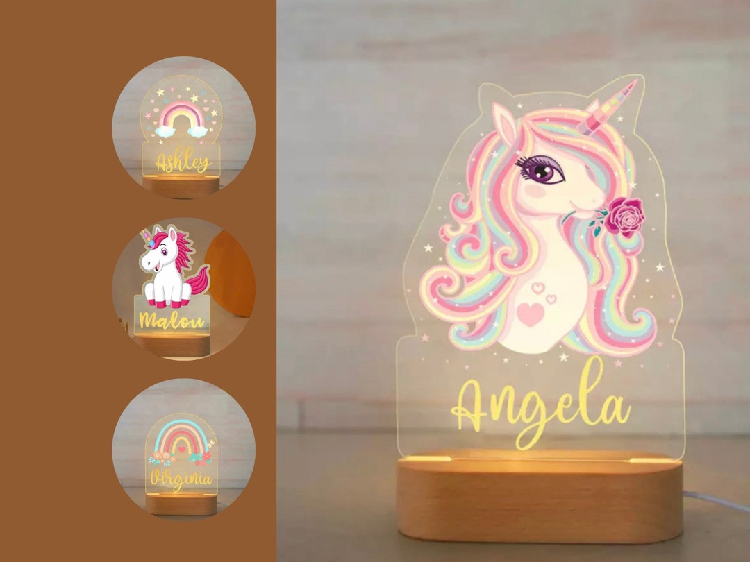 Personalized Unicorn Led Lamp Cloud Name Lamp Kids Lamp Etsy