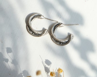 Minimalist Twist Hoop Antike Silber Boho Ohrringe