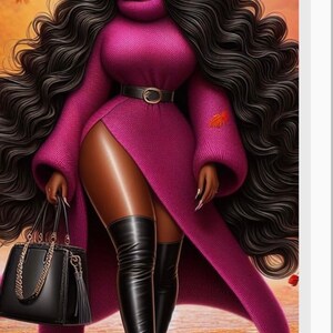 Bellissimo design autunnale per ragazza nera png
