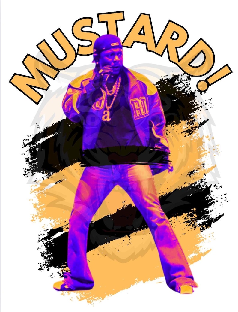 Kendrick Lamar Mustard Shirt Design Png. Rapper Life Black King ...