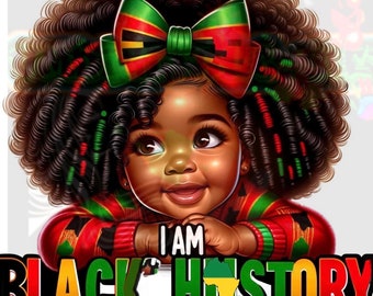 Baby girl black history design png, melanin girl, black girl magic design, I am black history