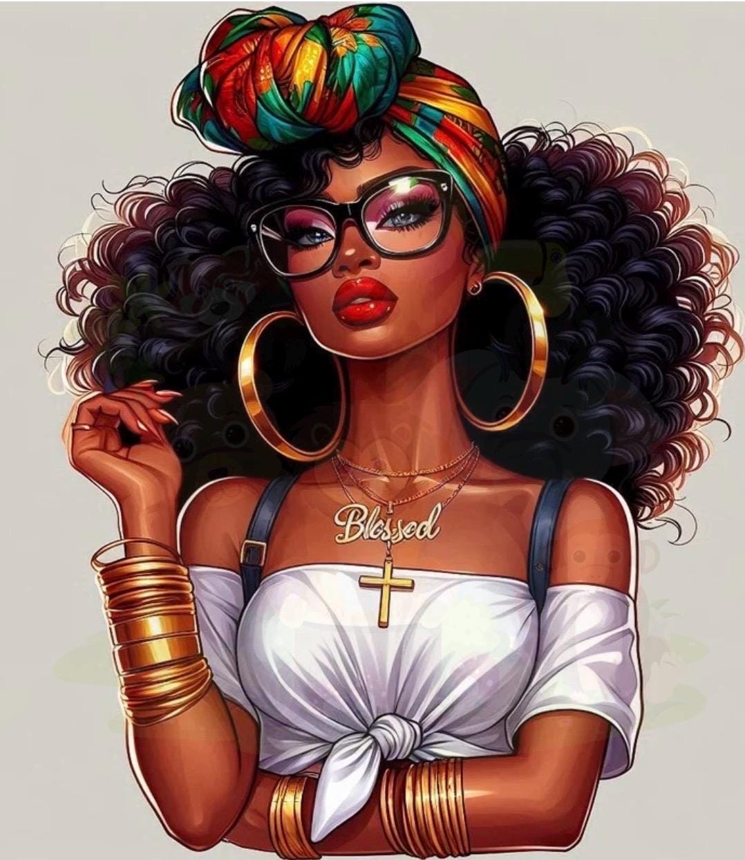 Blessed beautiful blavk girl magic design png, for sublimation dtf and more, Christian design Afro girl design melanin queen