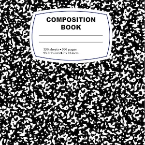 composition notebook  template link for immediate download to create custom book