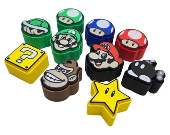Super Mario Charakter Themed Fidget Clickers Schlüsselanhänger | Klicker Spielzeug | 3D Gedruckt