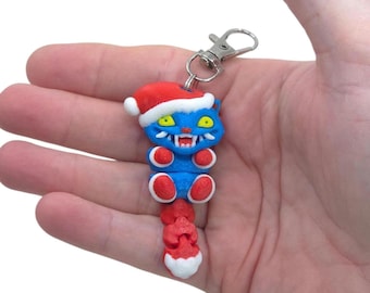Christmas Derpy Tiger Keychain | 3D Printed K-Pop Inspired Bag Charm