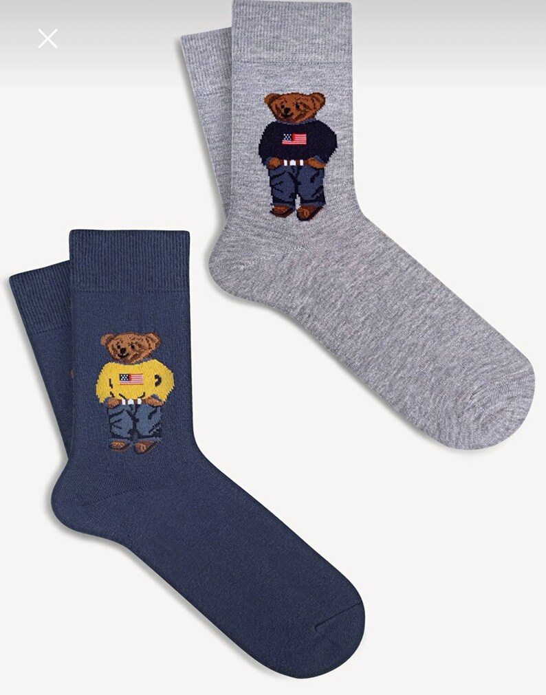 Teddy Bear Socks Set / 4 Pieces Etsy