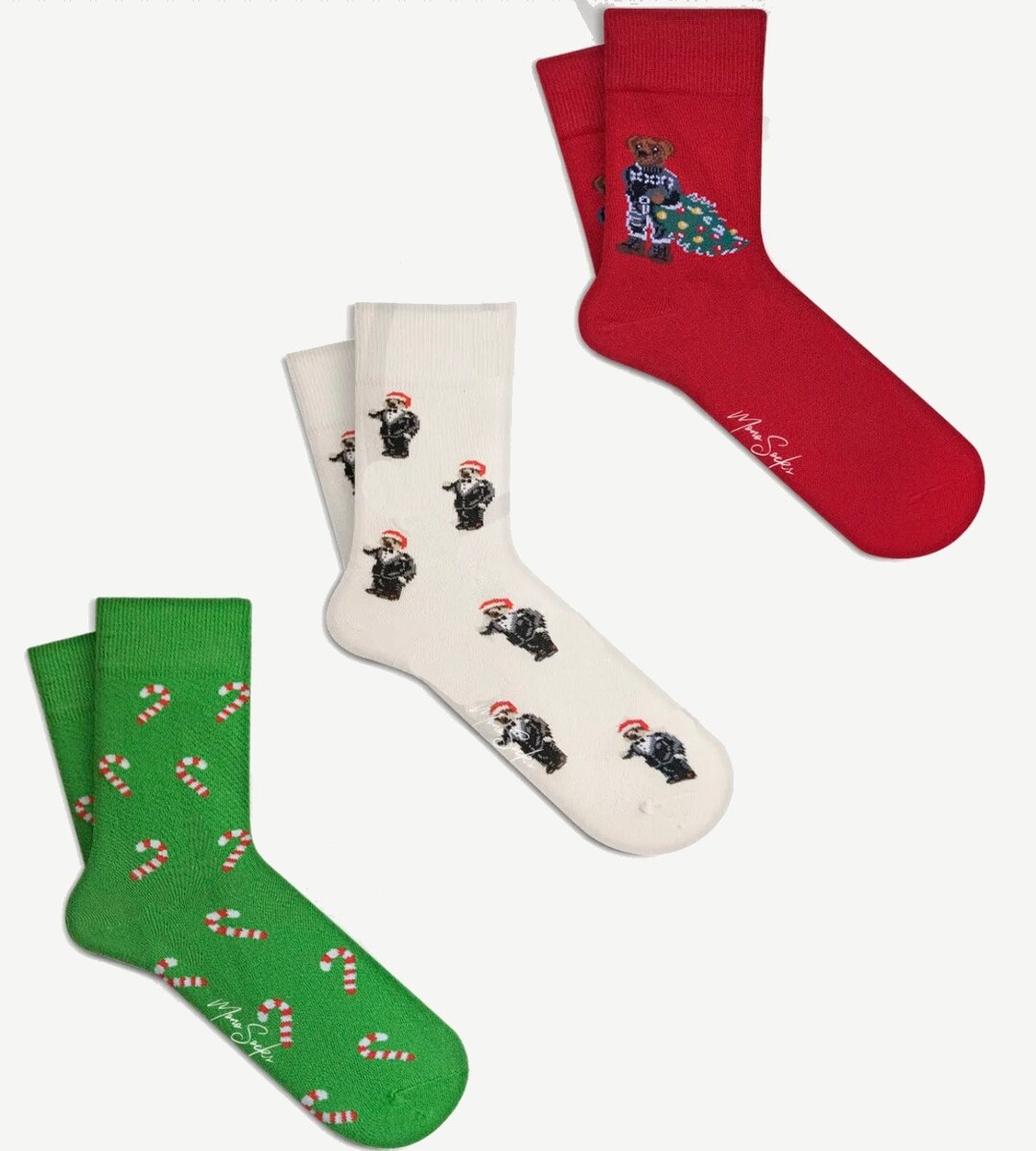 Teddy Bear Christmas Socks /christmas Gift Socks / Christmas Etsy