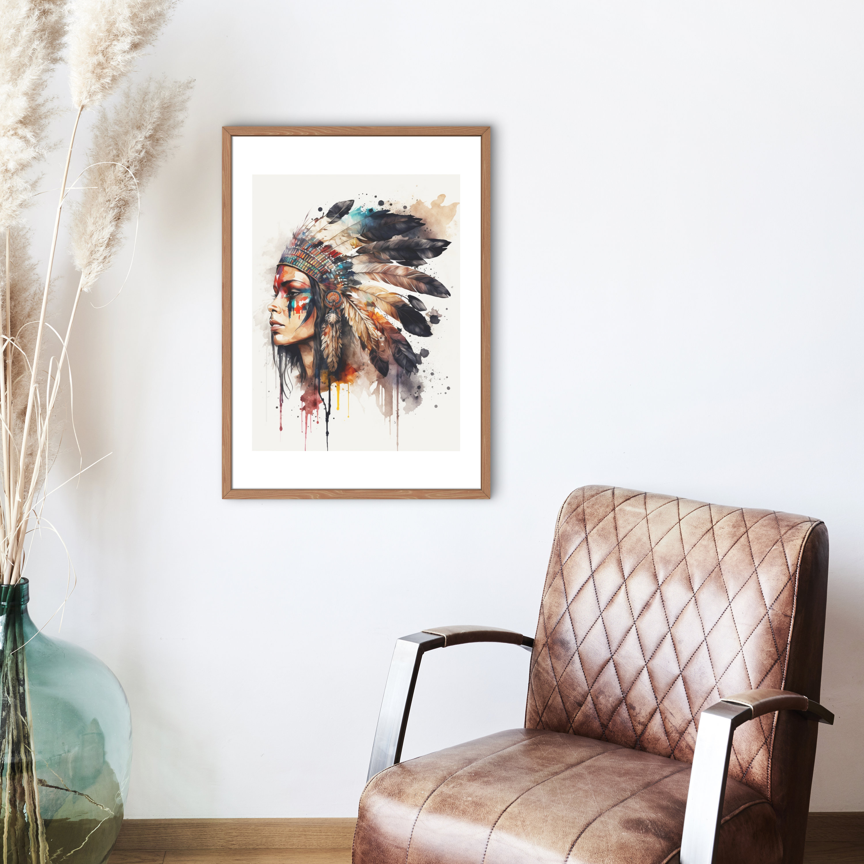 Native Americans Decor Native American Headdress Wall Art - Etsy