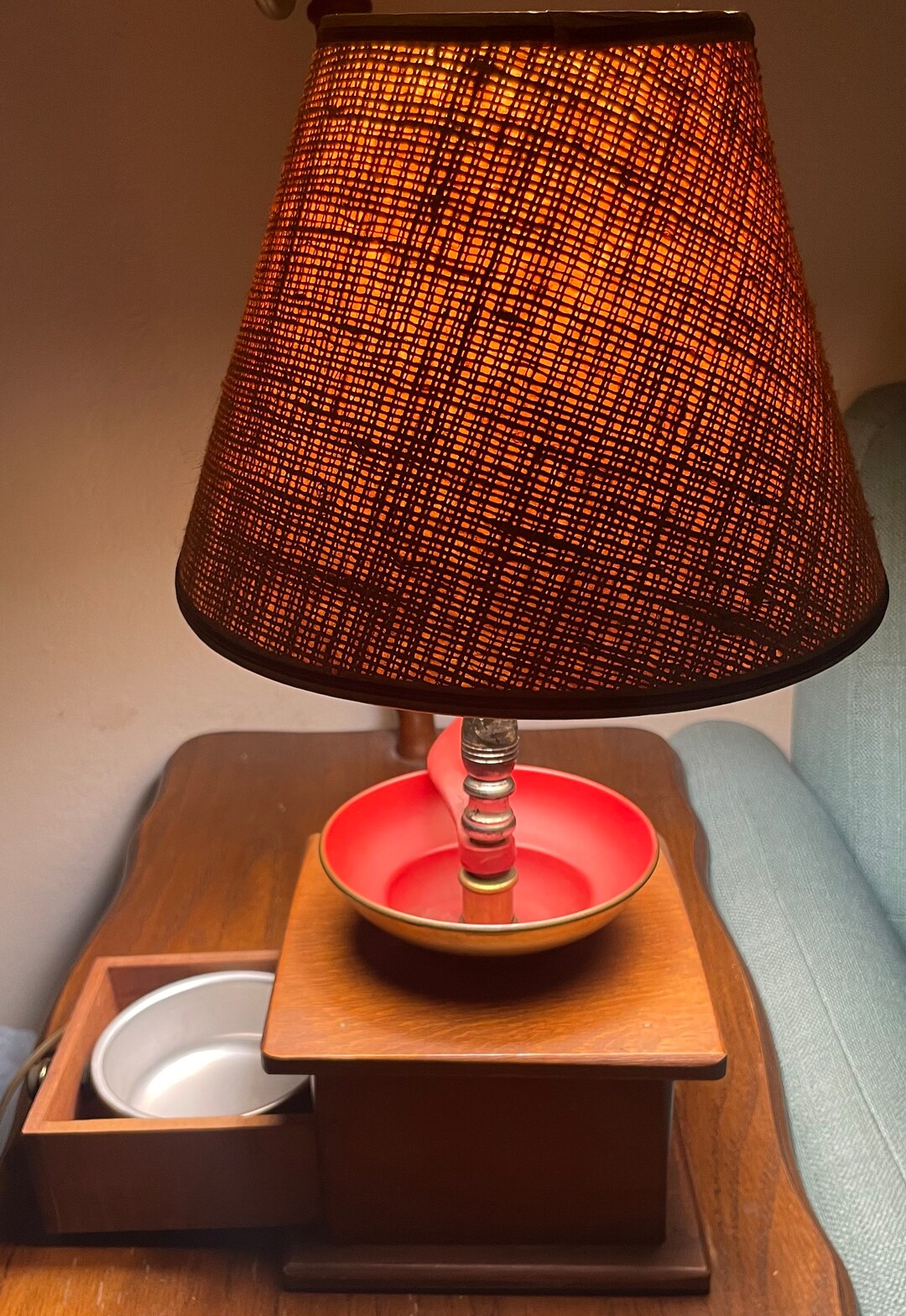 19th Century Vintage Coffee Grinder Table Lamp Light Decor WORKS Etsy