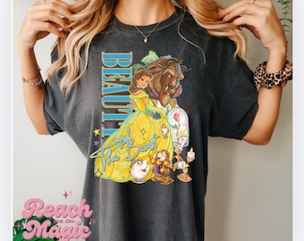 Retro Beauty and the Beast Graphic Tee – Vintage Disney Comfort Colors Shirt