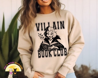 Disney Villain Book Club Gildan Graphic Crewneck/T Shirt
