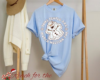 Olaf| Some People Are Worth Melting For Comfort Colors Graphic Tee