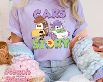Auto's en speelgoedverhaal | Pixar Fest Comfort Colors grafisch T-shirt