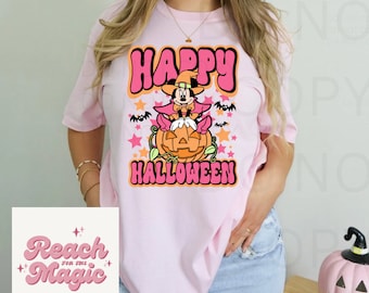 Camiseta gráfica Minnie Mouse Happy Halloween Comfort Colors