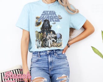 Camiseta gráfica vintage de Star Wars • Camisa retro con colores cómodos