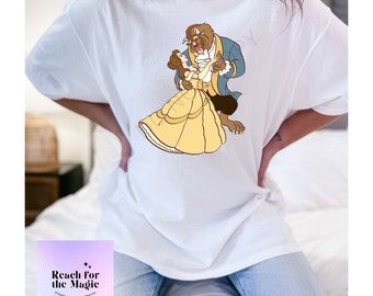 T-shirt graphique couleur confort La Belle et la Bête