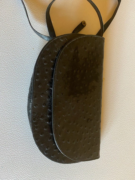 Genuine Ostrich Leather Bag with detachable strap