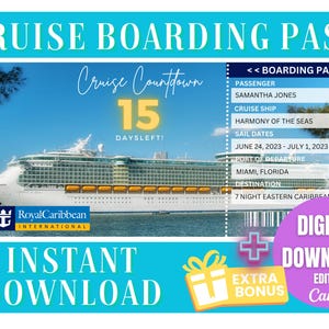 Royal Caribbean Cruise Ticket Surprise Cruise Ticket Weihnachtscruise Ticket Vorlage Cruise Printable Ticket Caribbean Cruise Boarding Pass