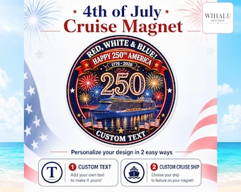 4th Of July Cruise Door Magnet Personalized Patriotic Cruise Magnet 250th Birthday 1776 2026 Cruise Ship Door Decorations Custom Cruise Gift