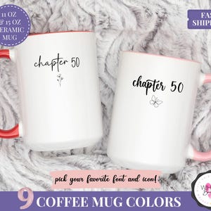 personalized 50th birthday mug custom name coffee mug for women chapter 50 birthday gift turning 50 coffee cup milestone birthday gift mug for 50 year old friend 50th birthday mug for mom funny fifties gift for her chapter fifty cup birthday mug cute pink mug for women in their fifties ceramic mug birthday mug for sister 50 birthday cup with name floral chapter 50 mug 11oz 15oz options birthday gift ideas for women age 50 gifts
