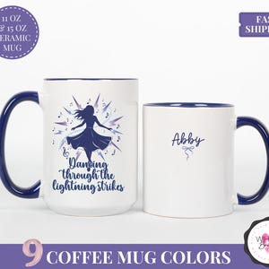 swifty mug dancing through the lightning strikes mug ts era inspired gift taylor fan cup showgirl aesthetic mug custom name coffee cup life of a design fan girl mug storm lightning lyric mug personalized fan gift idea for her trending ts lyric mug fan merch for women custom lyric mug with dancing silhouette purple lightning design showgirl mug gift idea aesthetic taylor inspired cup unique fan collection opalite