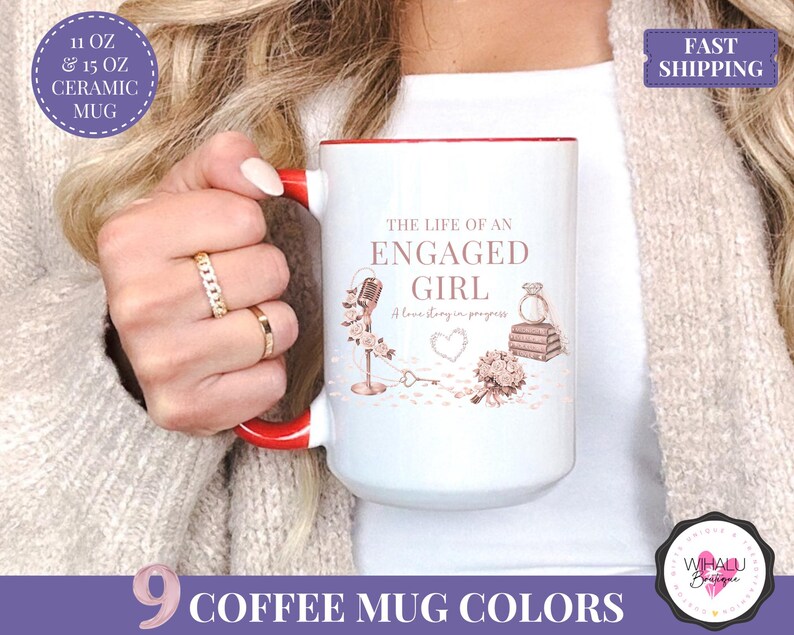 life of an engaged girl mug taylor inspired mug showgirl era engagement gift bride to be coffee mug tswifty bride wedding shower mug future mrs cup music fan mug engaged girl engagement mug bridal shower mug custom engagement present taylor era gift for bride pop culture mug engaged mug for her wedding mug for music lover bride to be coffee cup