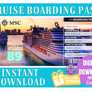 MSC Cruise Ticket Cruise Card Bordkarte Bordpass Überraschungskreuzfahrt Überraschungsreise Überraschungsreise Reiseticket Urlaubszertifikat
