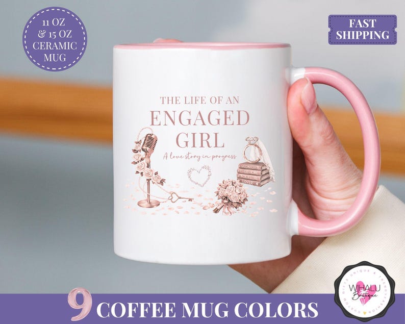 engaged girl mug taylor inspired mug showgirl era engagement coffee cup future mrs mug tswifty bride gift bride to be present wedding shower mug music fan mug engagement for her pop culture coffee mug engaged girl gift taylor fan mug bridal shower mug custom engagement mug bride mug engagement mug for music lover wedding fan mug bride era mug