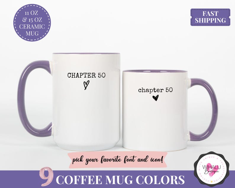 50 birthday mug chapter 50 gift personalized birthday mug for her fifties birthday gift idea turning 50 birthday cup ceramic coffee mug chapter fifty custom mug milestone gift mug for mom coworker sister friend funny 50th gift birthday mug with name cute birthday present mug in my fifties era birthday mug custom chapter mug coffee gift for 50 year old woman unique mug design 50th birthday ideas for women fifties celebration gift mug