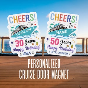 Personalized Cruise Birthday Magnet Cheers To 50 Year Birthday Cruise Door Decoration Custom Cruise Door Magnets for Cruise Ship Magnet Sign