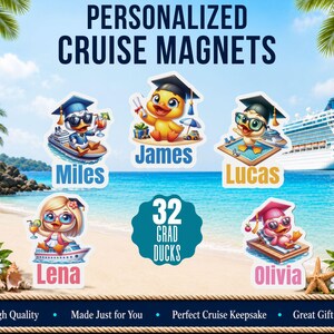 Graduation Cruise Magnet Personalized Cruise Door Magnet Custom Name Grad Cruise Duck Magnet Cruise Decor Stateroom Decorations For Doors