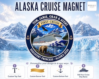 Alaska Cruise Door Magnet Alaskan Cruise Magnet Custom Ship Name Magnet Personalized Cruise Decor Expedition Cruise Magnet Cabin Door Sign